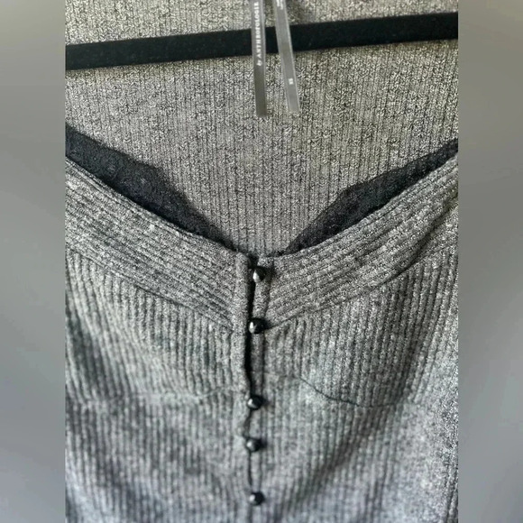 Anthropologie Ribbed Cardigan  Sweater with Lace Insert - Picture 12 of 12